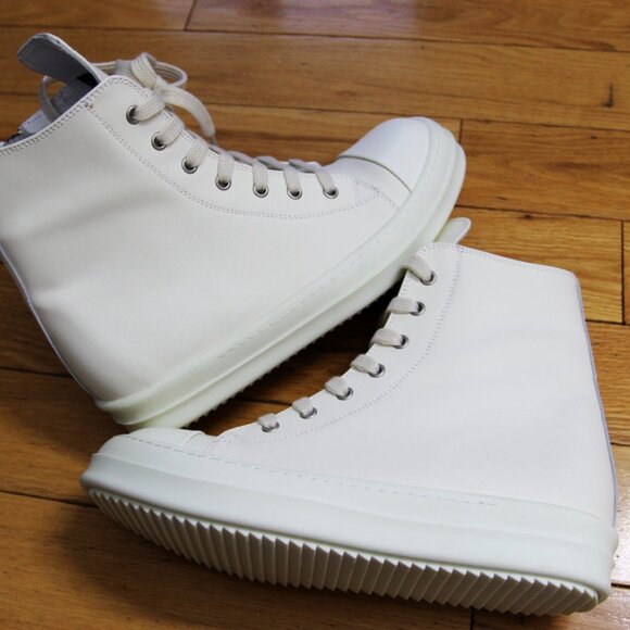 BNWT SS24 RICK OWENS "LIDO" LEATHER RAMONES SNEAKERS 44 & 45 - Picture 3 of 10